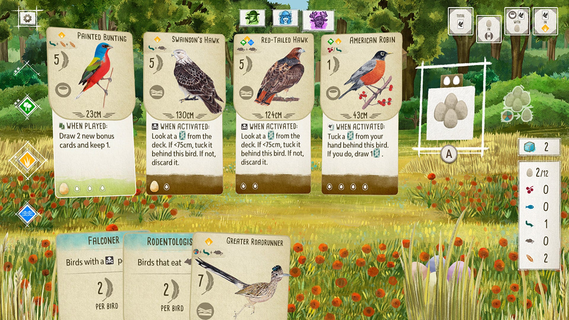 Wingspan video game screenshot 2